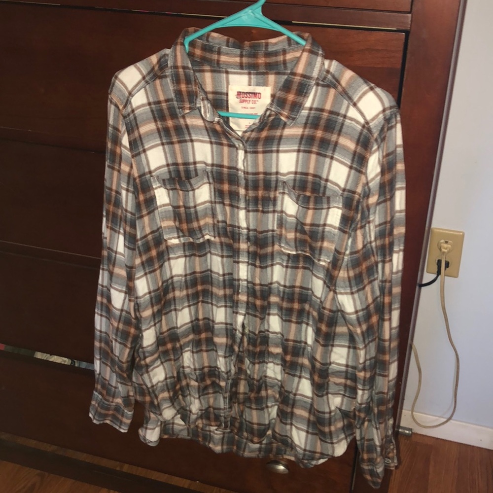 Navy and brown flannel - Picture 1 of 3